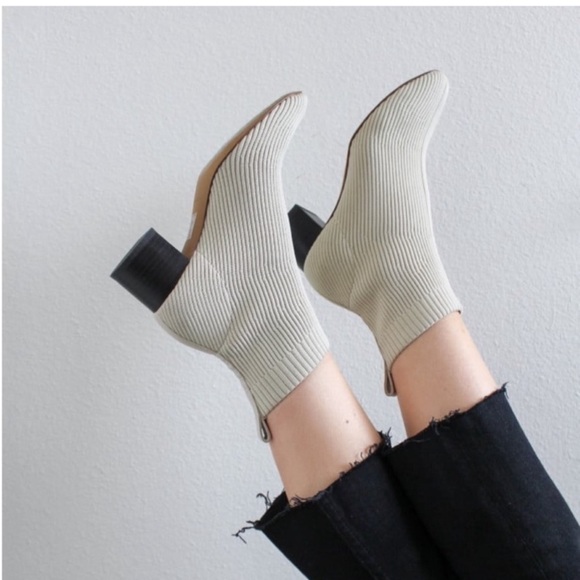 Everlane Shoes New Everlane The Glove Ribbed Sock Boot Bone Poshmark